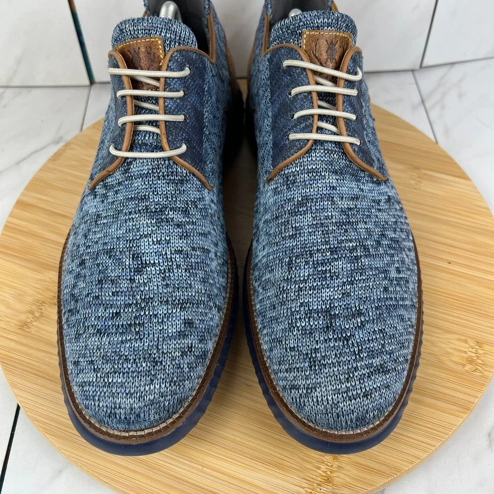 Martin Dingman Countryaire Mens Size 10 M Blue Fly Knit Slip On Shoes 740464